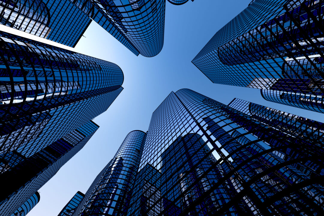 Financial district skyscrapers